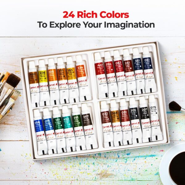 Camel Artist Water Color 5Ml Tubes,24 Shades , Multicolor - Image 3