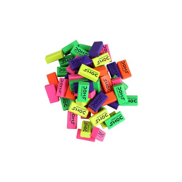 DOMS Non-Toxic Dust Free Coloured Erasers Jar Pack Set (100 Erasers) - Image 2