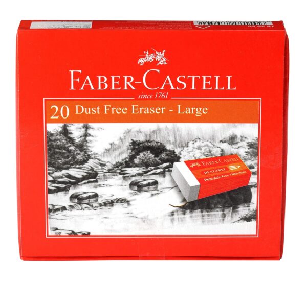 Faber-Castell Dust-Free Erasers - Large, 20 Erasers (White)