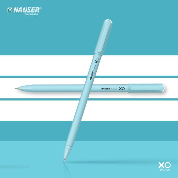 Hauser XO 0.7mm Ball Pen Box Pack | Sleek Body & Minimalistic Design | Matt Finish & Solid Body Type | Low Viscosity Ink With Ultra Durable Tip | Blue Ink, 10 Pens - Image 2