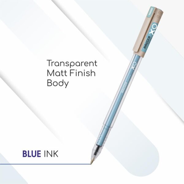 Hauser XO Jumbo Ball Pen | Fine Tip With Smooth Ink Flow System | Comfortable Grip With Smudge Free Writing | Sturdy & Refillable Pen | Blue Ink, 10 Pens - Image 2